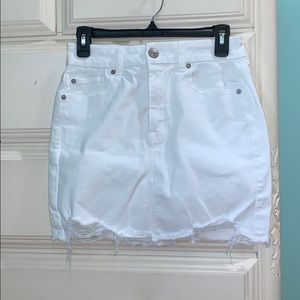 American Eagle Curvy White Denim Mini Skirt